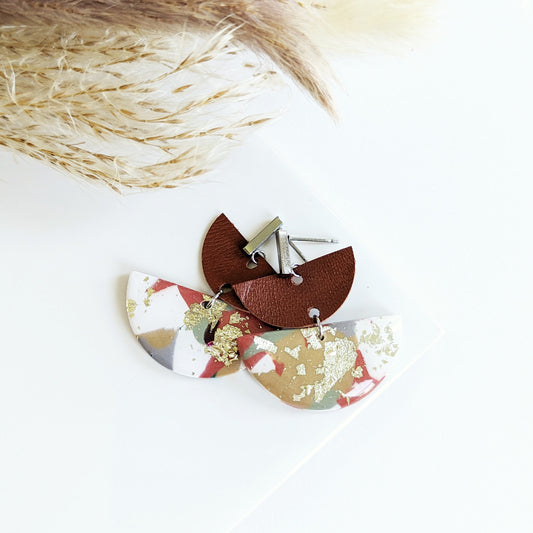 Autumn Marbled Clay Earring