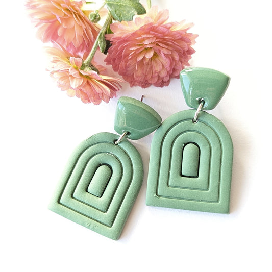 Meadow Green Clay Earring