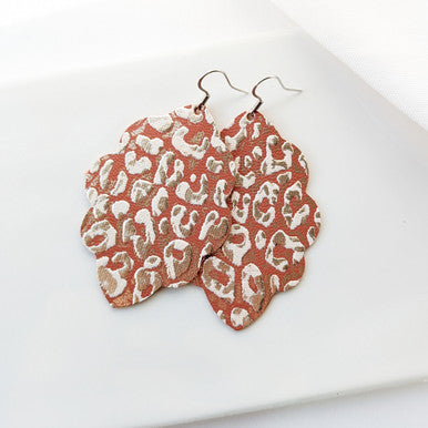 Terra Cotta Leopard Signature Leather Earring