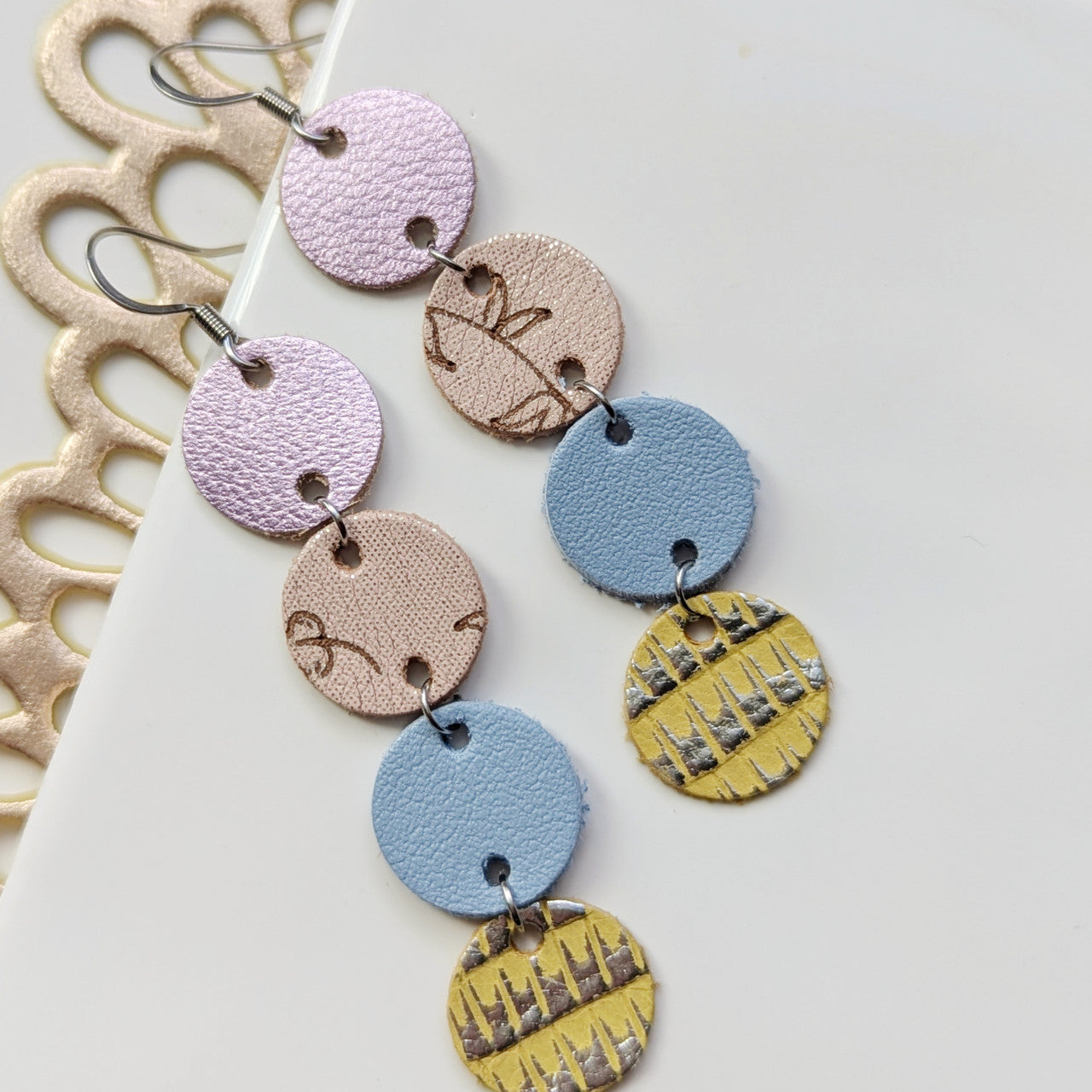 Spring Sequins Leather Earring