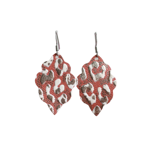 Terra Cotta Leopard Signature Leather Earring