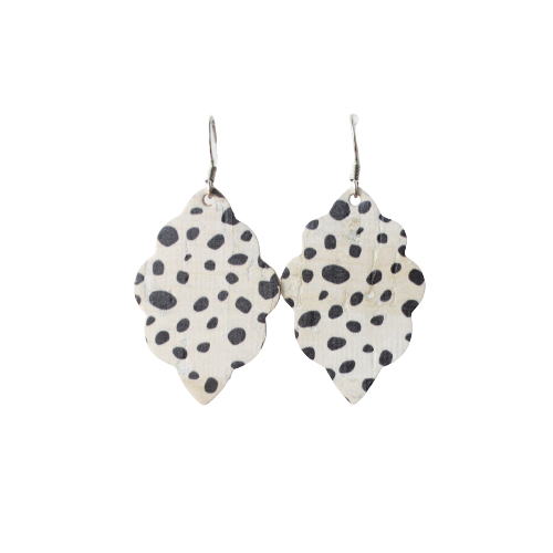 Dalmatian Cork Signature Leather Earring