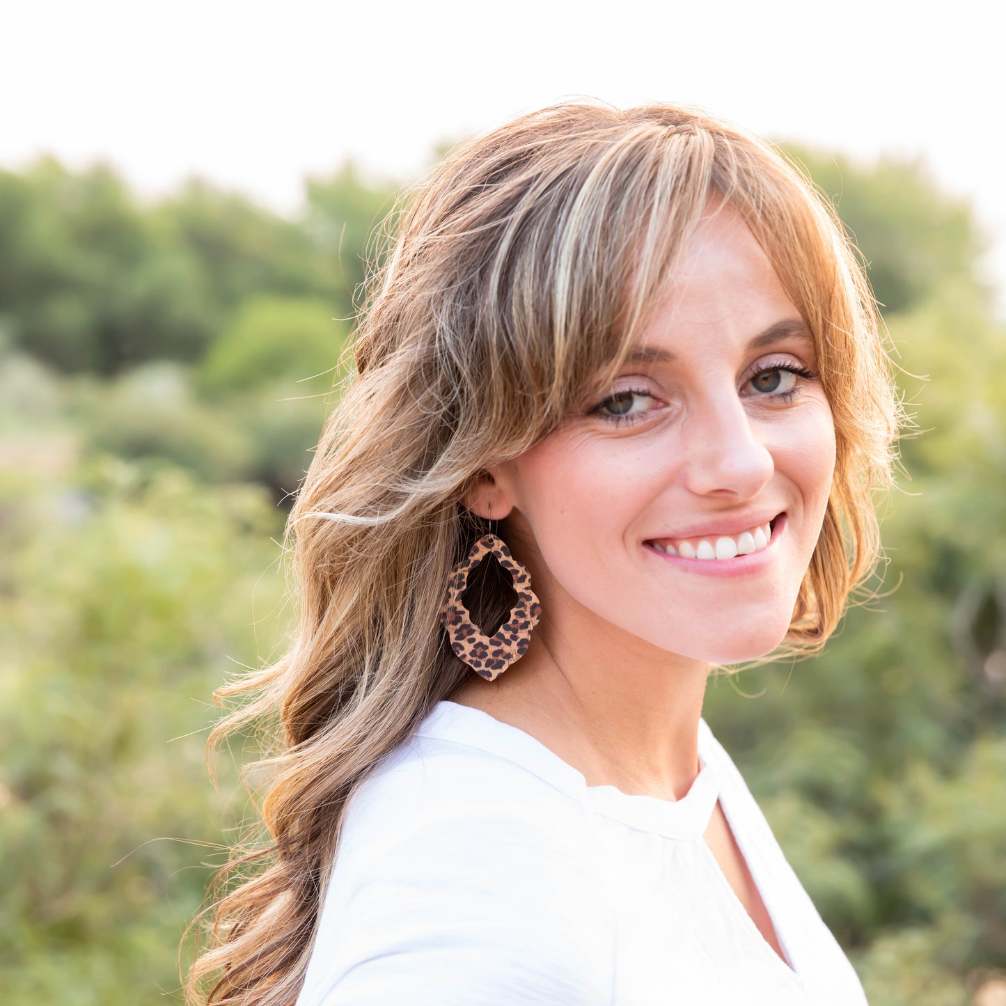 Leopard Cork Signature Leather Earring