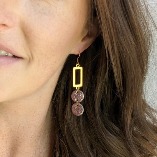 Glitter Pink Jen Earring