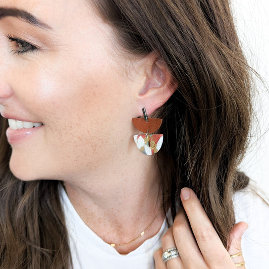 Autumn Marbled Clay Earring