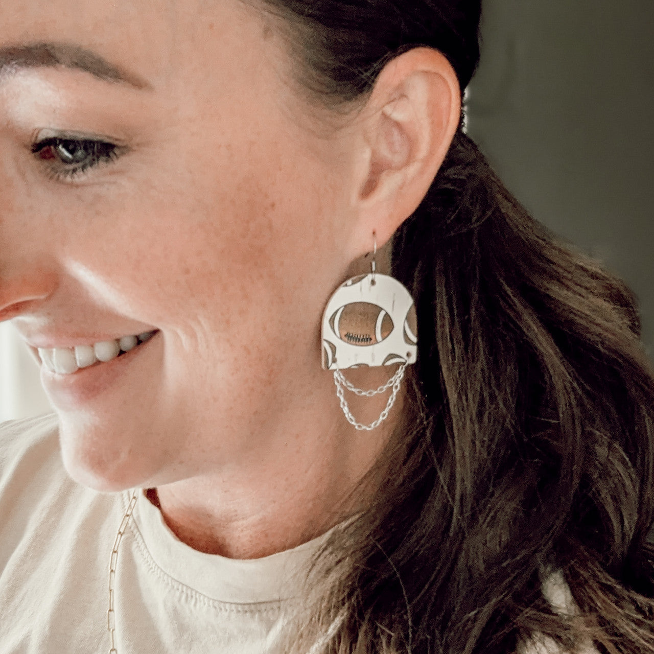 Sports Glam Leather Earring