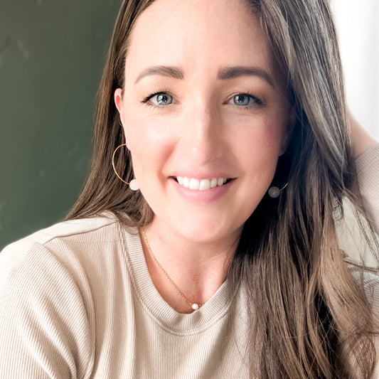 Rose Quartz Hoop Earring