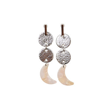 Moon Drop Earring | Silver