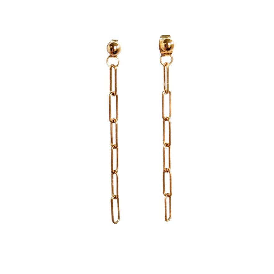 Gold Paperclip Backdrop Earring