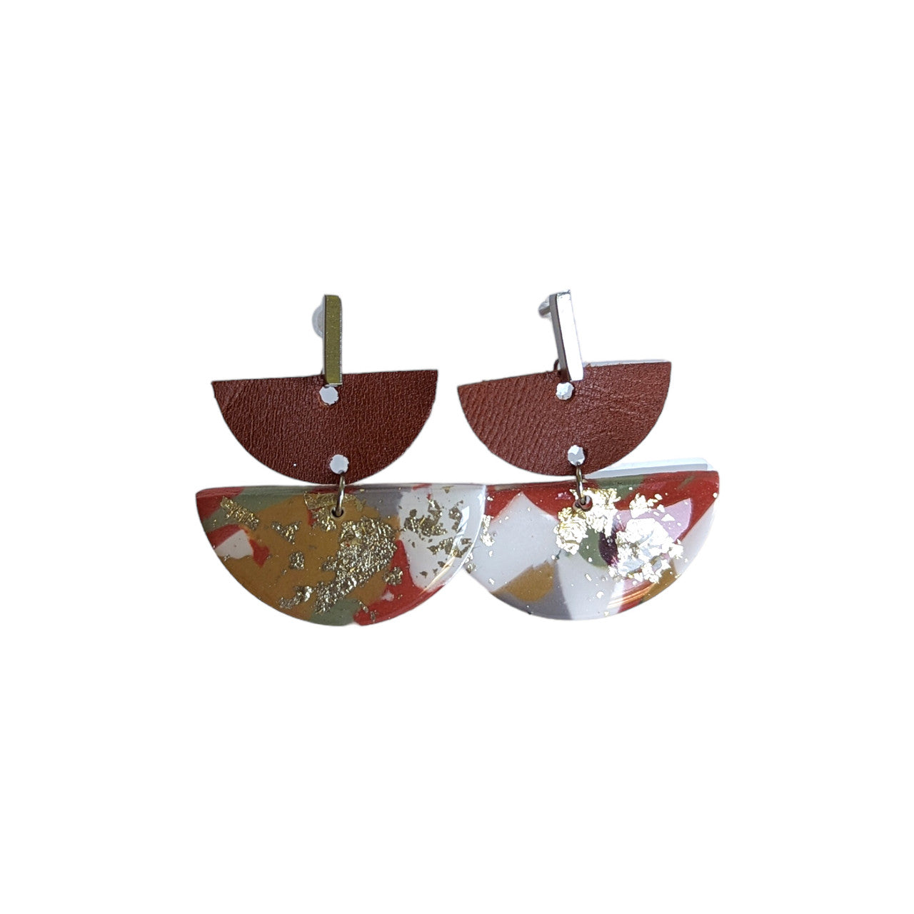 Autumn Marbled Clay Earring