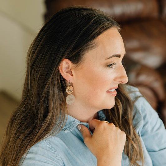 Autumn Floral Glitter Earring