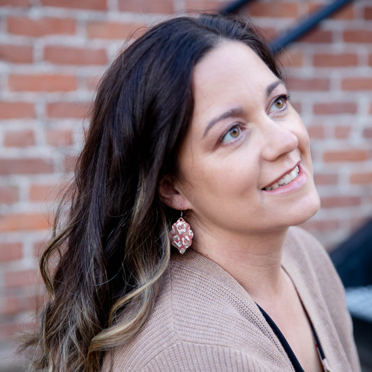 Terra Cotta Leopard Signature Leather Earring