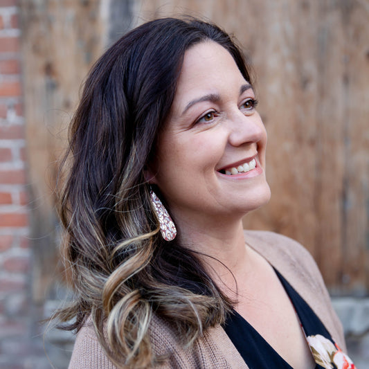 Terra Cotta Leopard Tear Drop Earring