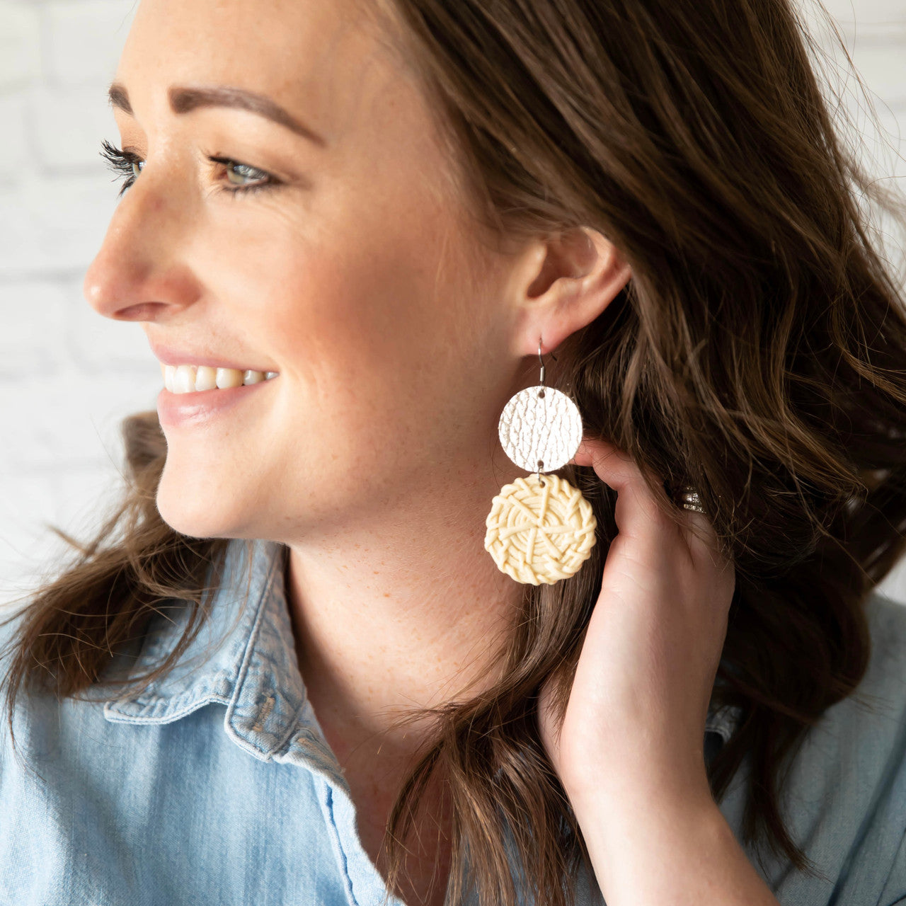 Champagne Rattan Earring