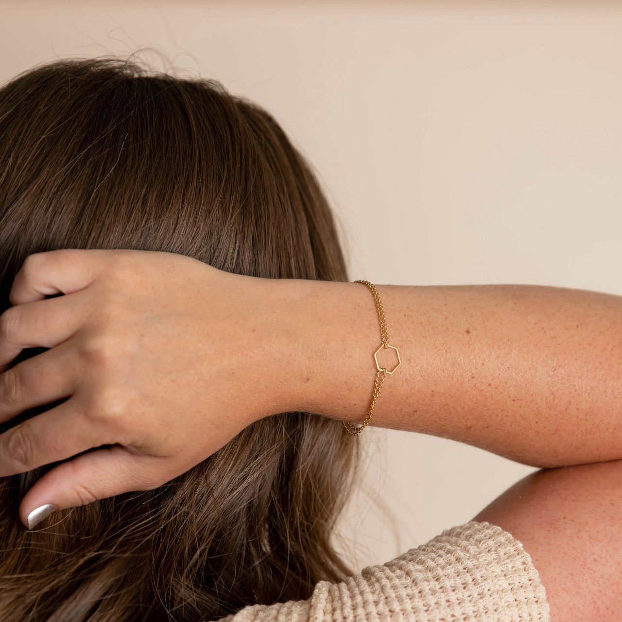 Gold Hexagon Bracelet