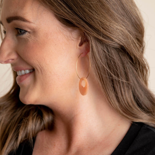 Peach Double Hoop
