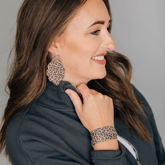 Leopard Signature Leather Earring