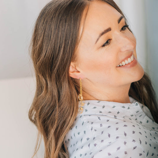 Gold Cluster Drop Earring