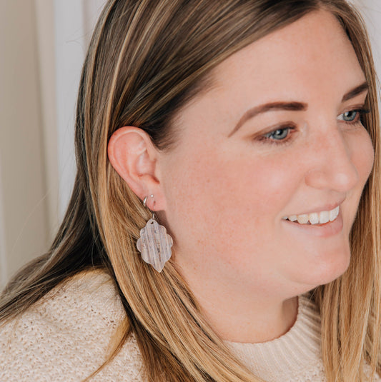 Vintage Denim Cork Leather Earring