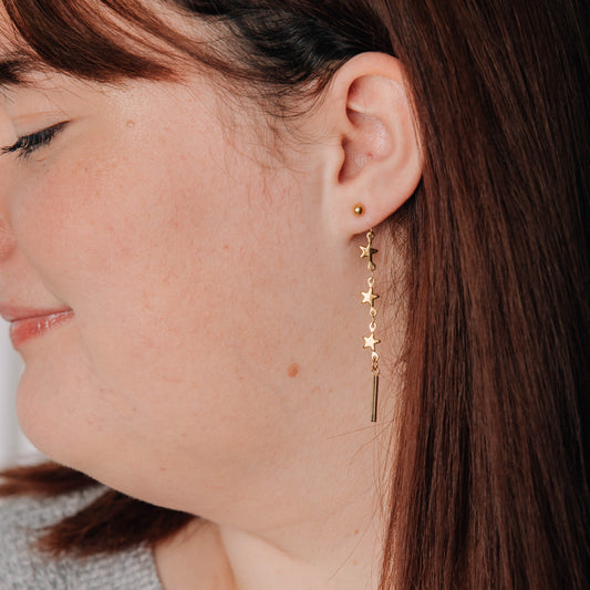 Gold Star Backdrop Earring