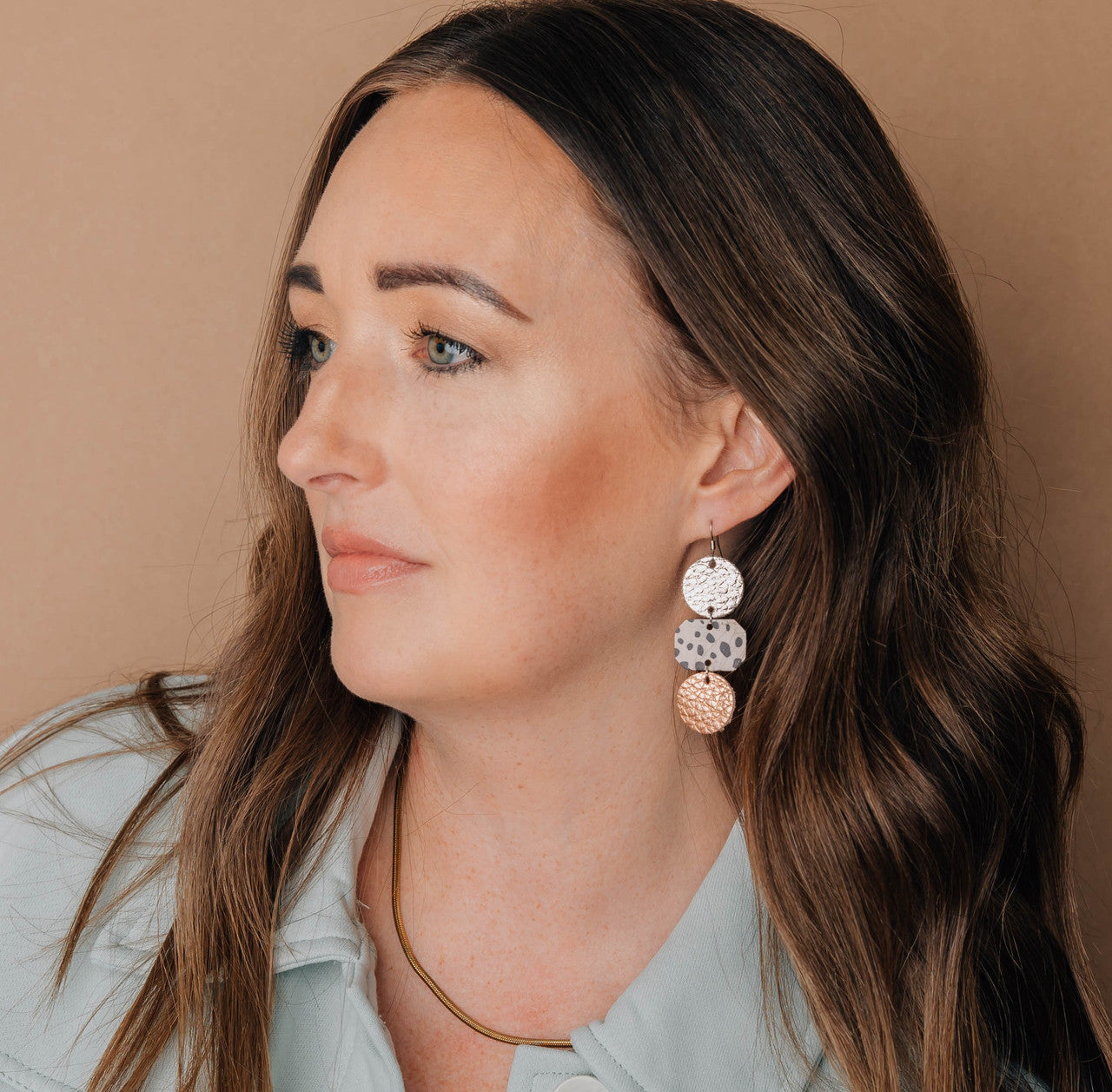 Rose Gold Dalmatian Earring