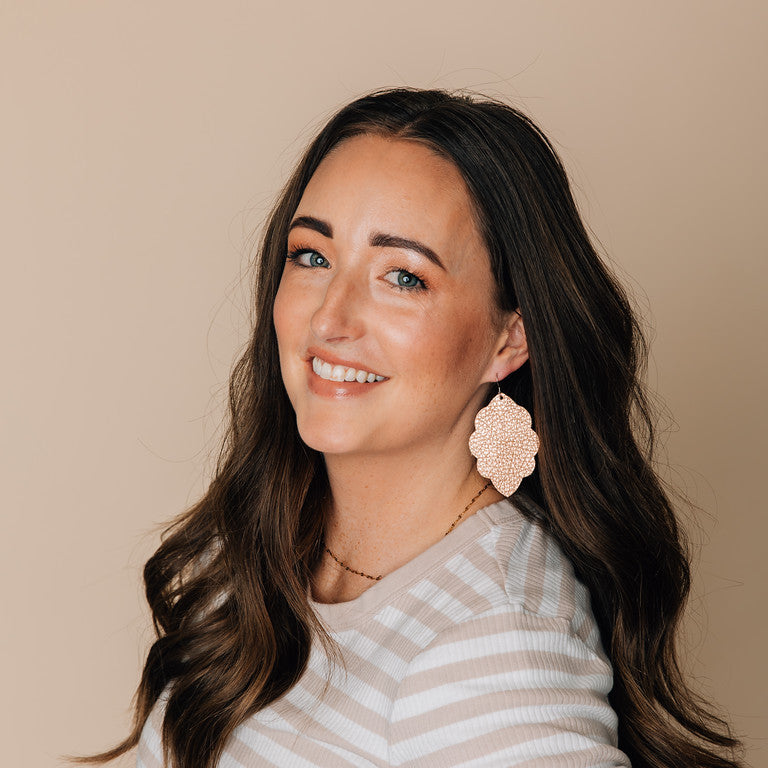 Rose Gold Signature Leather Earring