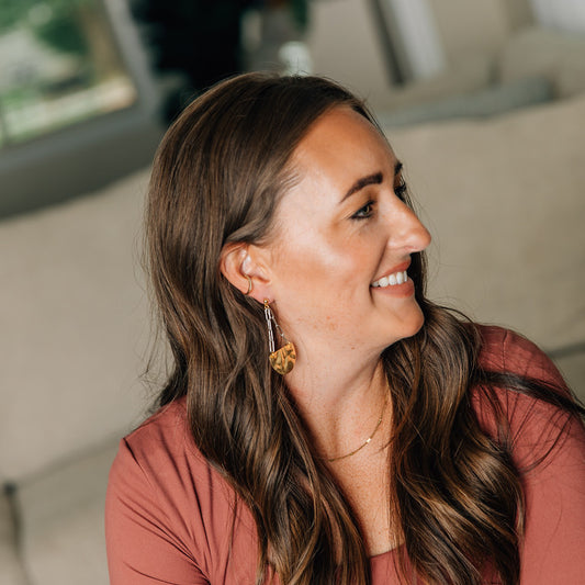 Mixed Metal Divine Drop Earring