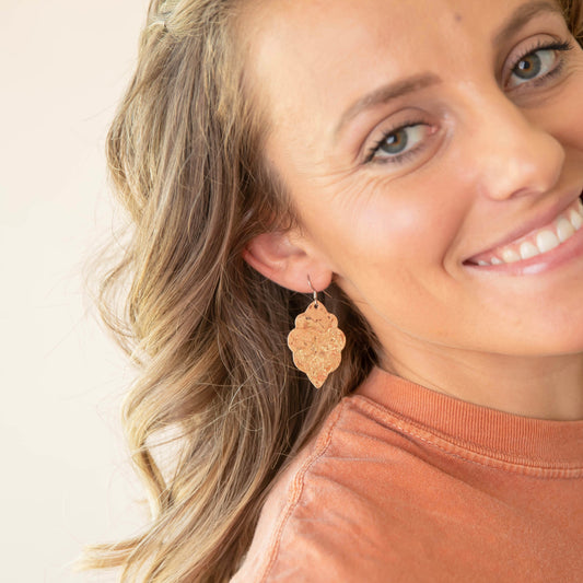Gold Cork Signature Leather Earring