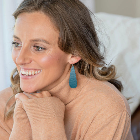 Teal Tear Drop Earring