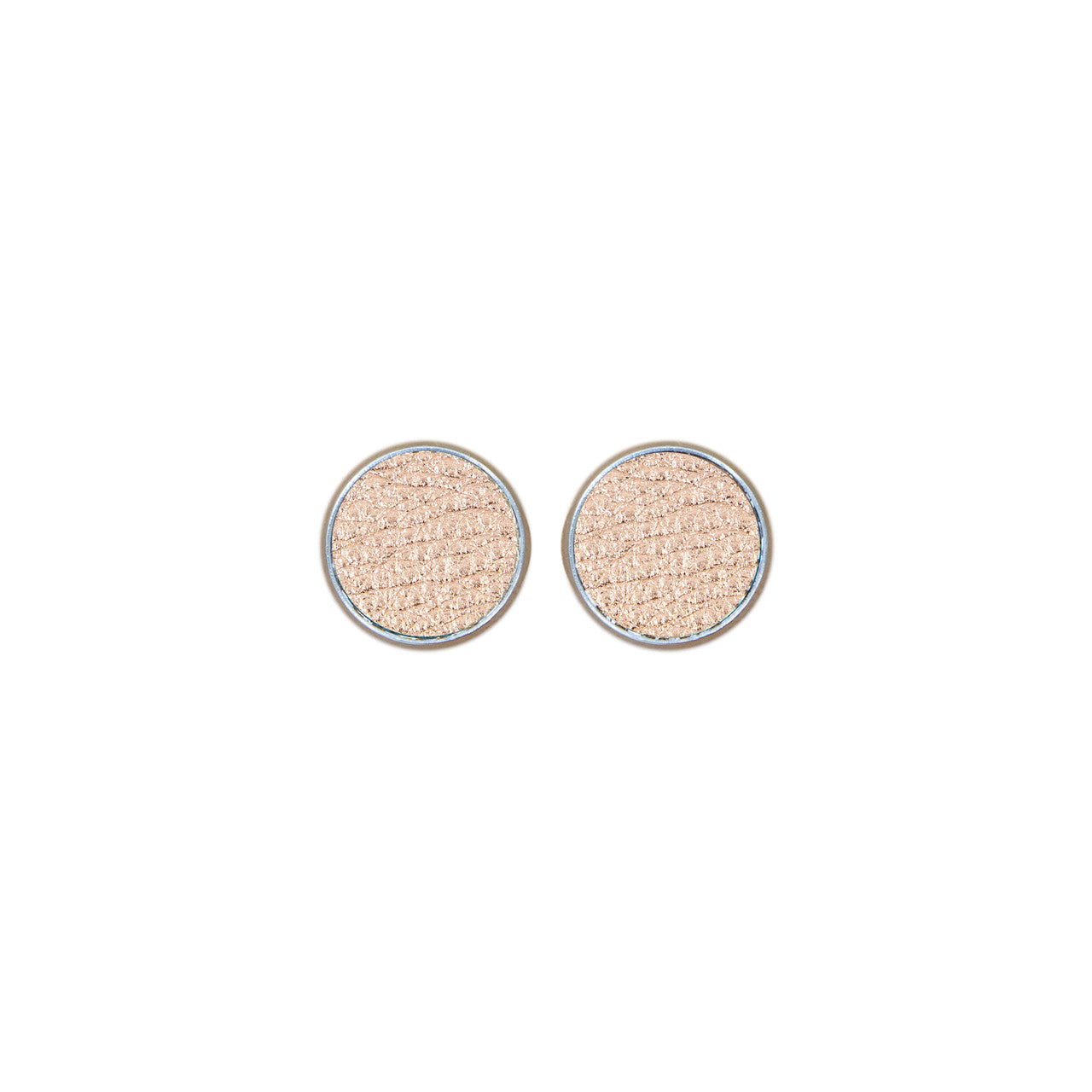 Rose Gold Leather Stud Earring