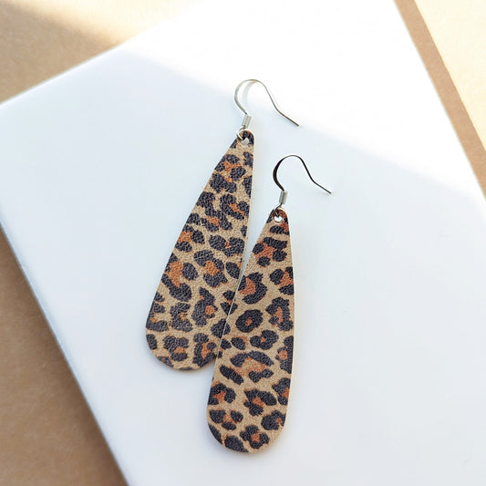 Leopard Tear Drop Earring