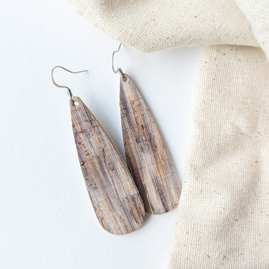 Vintage Denim Tear Drop Earring