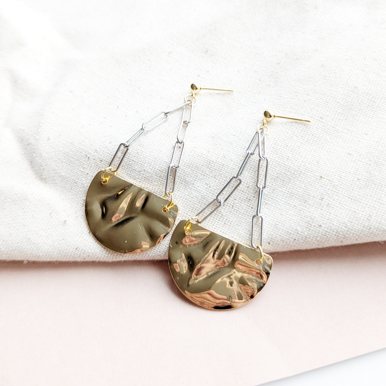Mixed Metal Divine Drop Earring