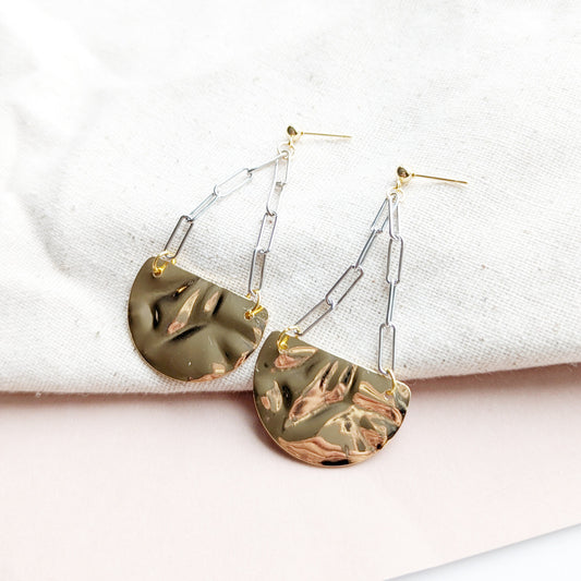Mixed Metal Divine Drop Earring