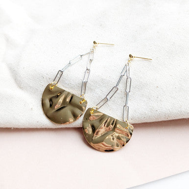 Mixed Metal Divine Drop Earring