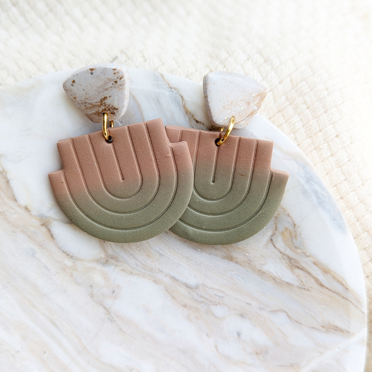 Ombre' Oakes Clay Earring
