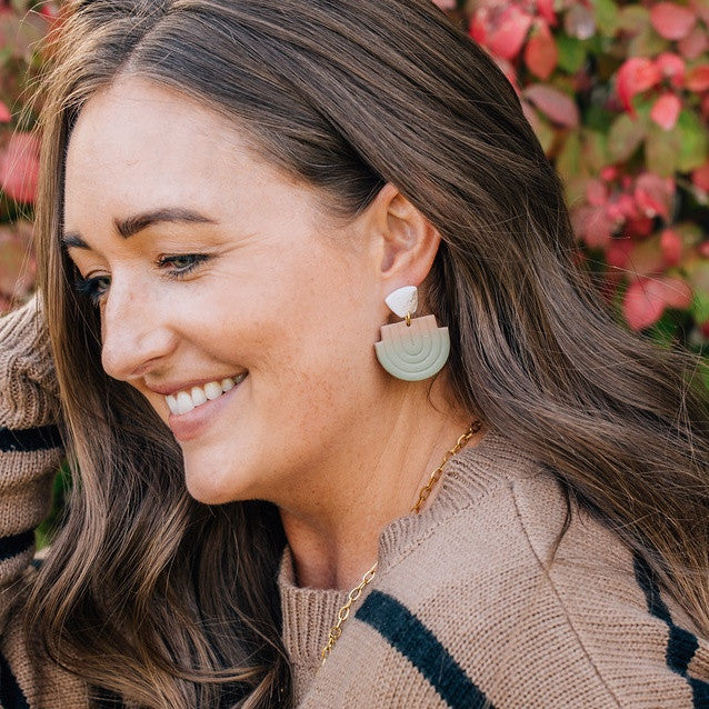 Ombre' Oakes Clay Earring
