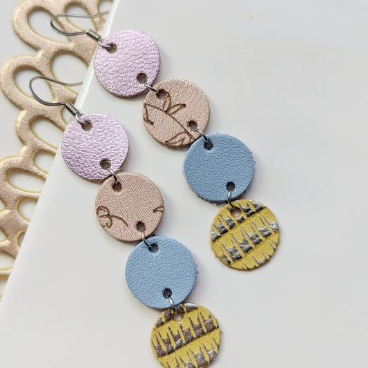 Spring Sequins Leather Earring