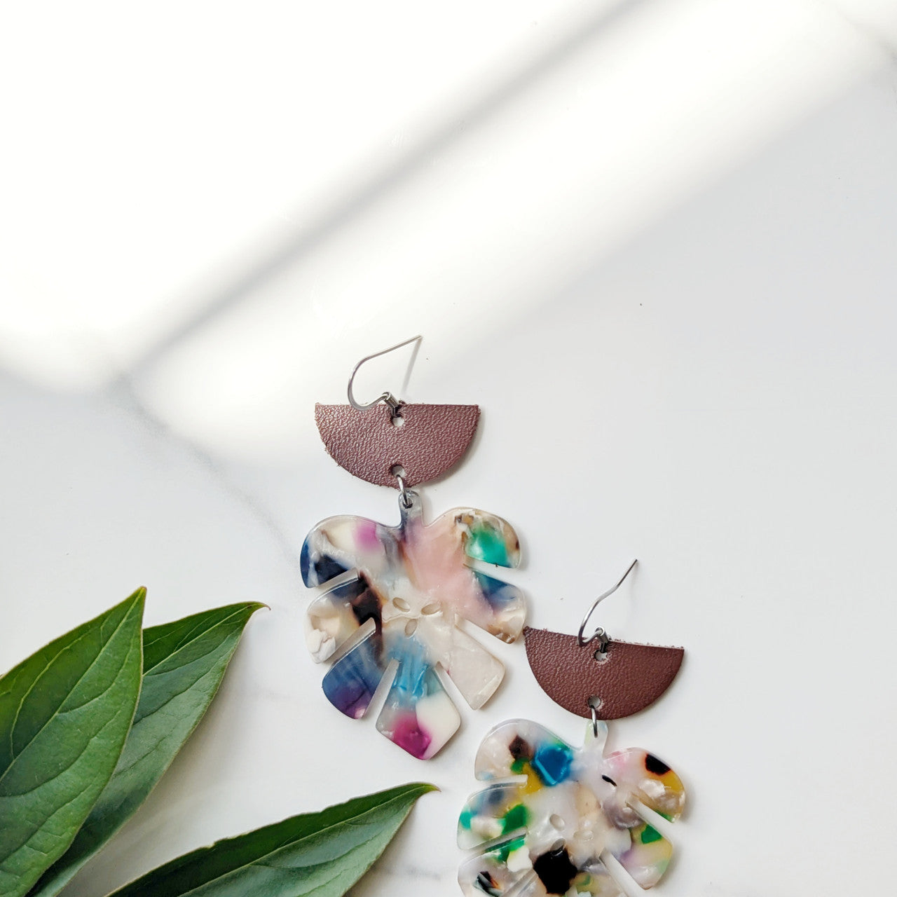Summer Monstera Earring