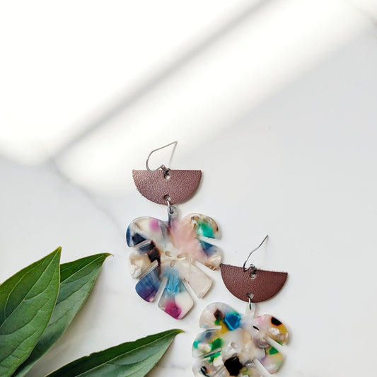 Summer Monstera Earring