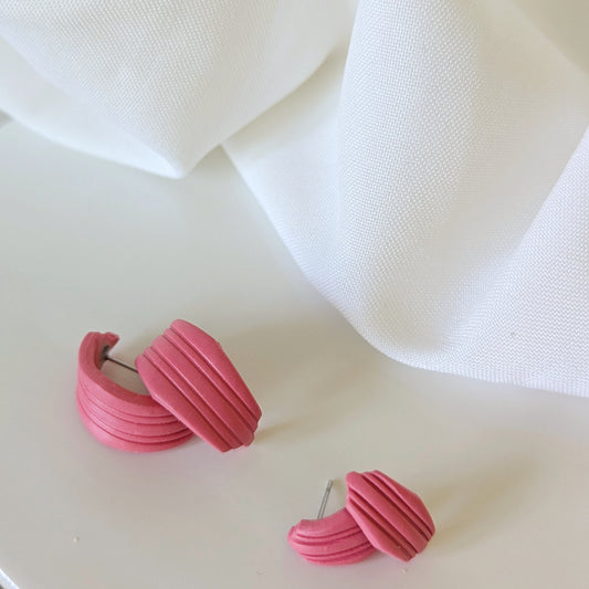 Pink Tyfini  Huggie Hoops