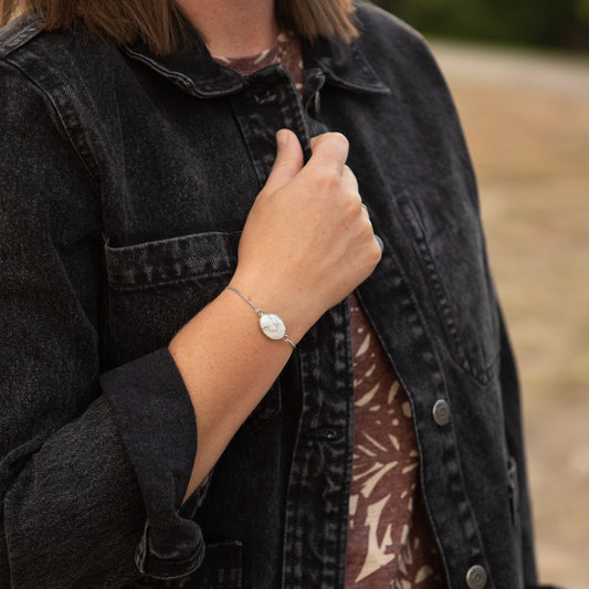 Natural Howlite Slider Bracelet