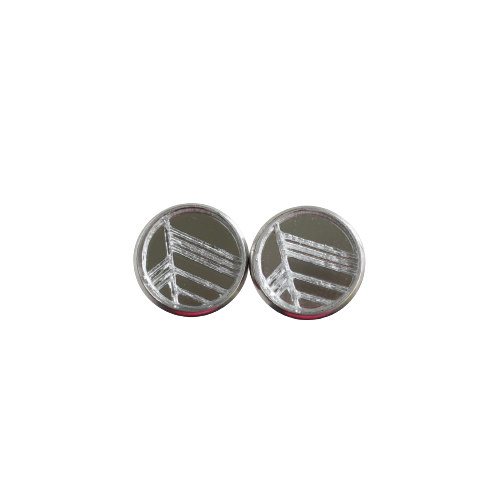 Silver Etched Acrylic Stud Earring