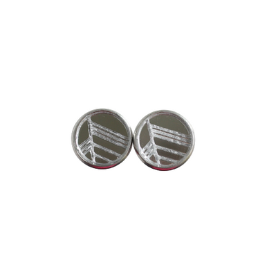 Silver Etched Acrylic Stud Earring