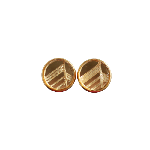 Gold Etched Acrylic Stud Earring