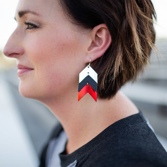 Team Color Leather Earrings