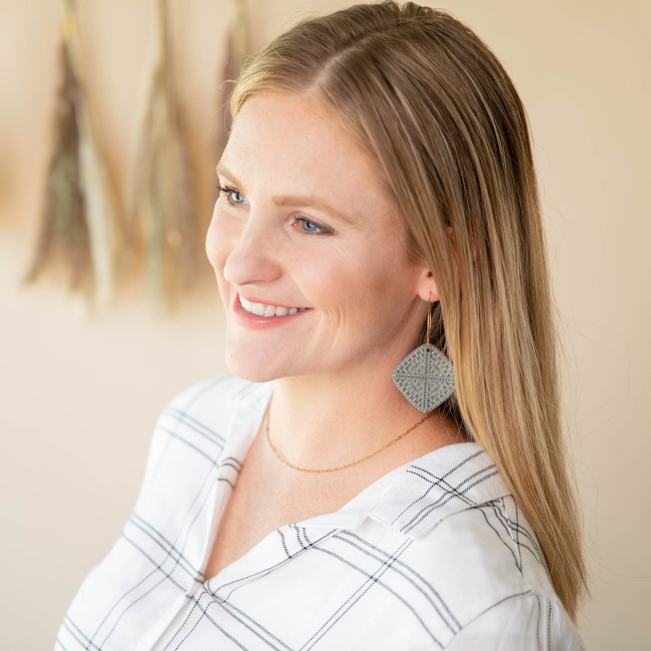Rattan Hoop Earring