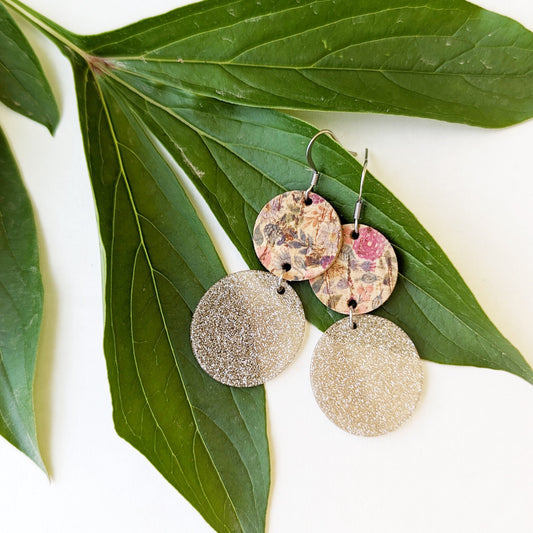 Autumn Floral Glitter  Earring
