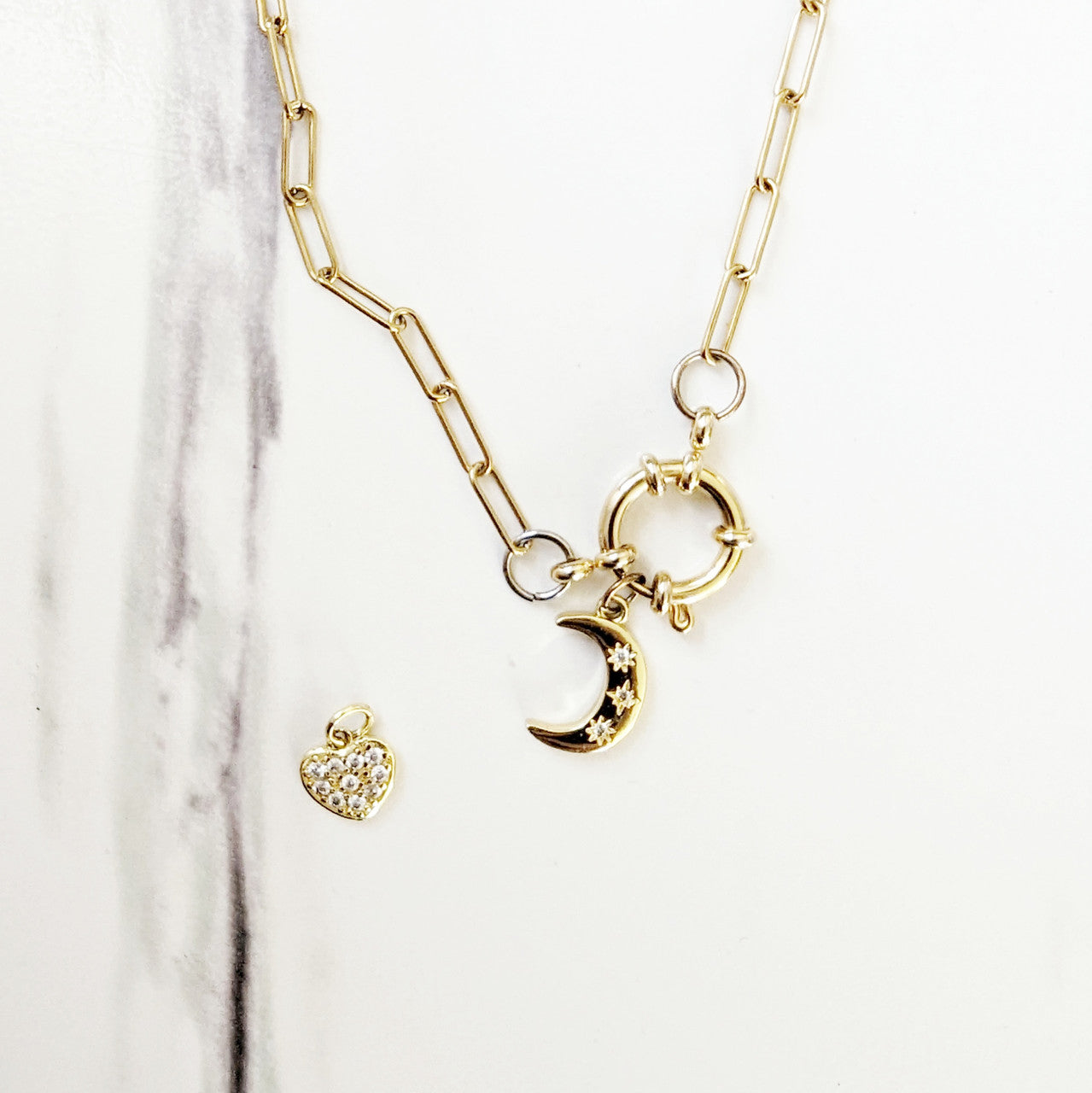 Front Clasp Charm Necklace