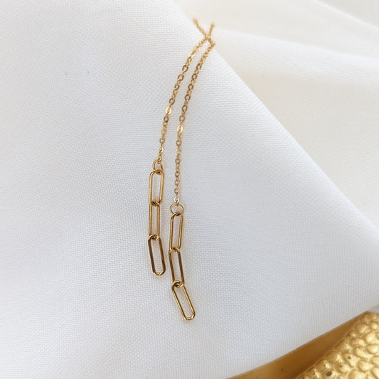 Paperclip Chain Threader Earring